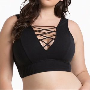 Torrid Black Lace Up Bralette